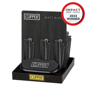 Clipper Icy - Metal Lighter w/ Carrying Case - Matte Black